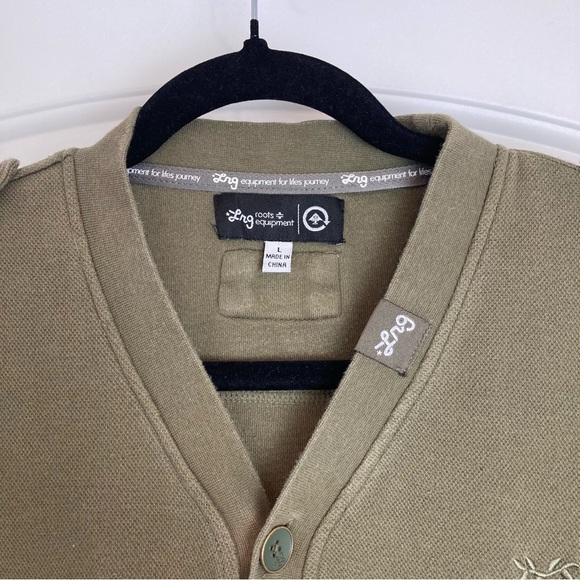 [LRG] Tanzanita Rasta Button Down 420 Embroidery Cotton Cardigan Sweater size L - Picture 6 of 13